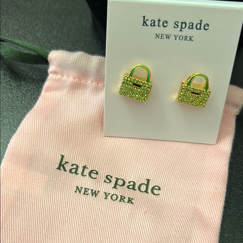 Kate Spade Gold and Green Necklace and Earrings Set - Picture 2 of 5